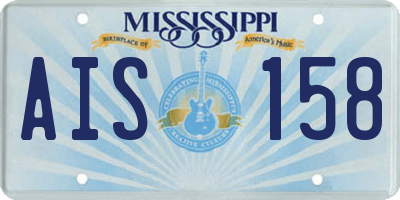 MS license plate AIS158