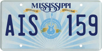 MS license plate AIS159