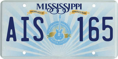 MS license plate AIS165