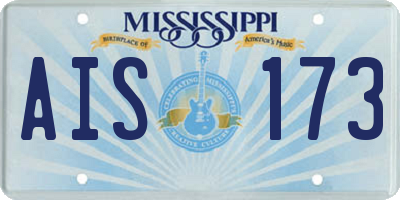 MS license plate AIS173