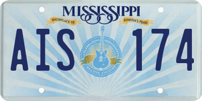 MS license plate AIS174