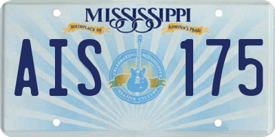 MS license plate AIS175