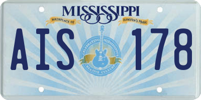 MS license plate AIS178