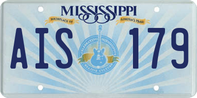 MS license plate AIS179