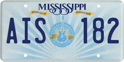MS license plate AIS182