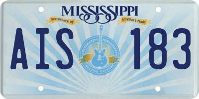 MS license plate AIS183