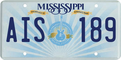 MS license plate AIS189