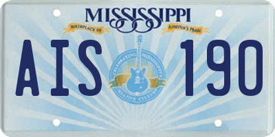 MS license plate AIS190