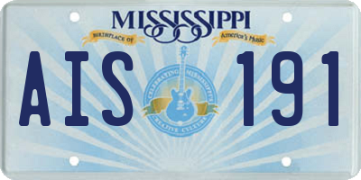 MS license plate AIS191