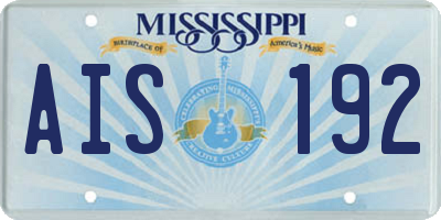 MS license plate AIS192