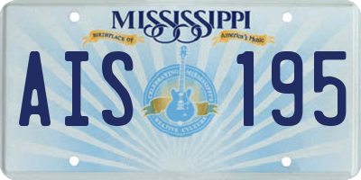 MS license plate AIS195
