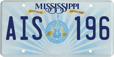 MS license plate AIS196