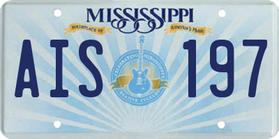 MS license plate AIS197