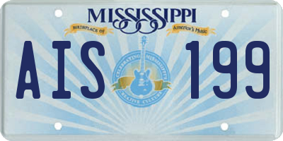 MS license plate AIS199