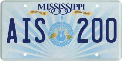 MS license plate AIS200