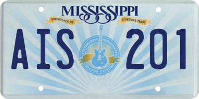 MS license plate AIS201