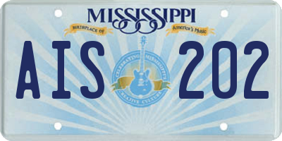 MS license plate AIS202