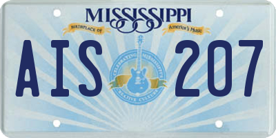 MS license plate AIS207