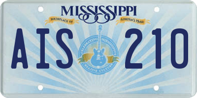 MS license plate AIS210