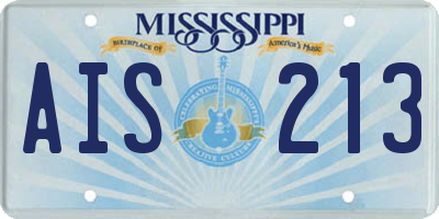 MS license plate AIS213