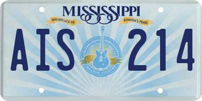 MS license plate AIS214
