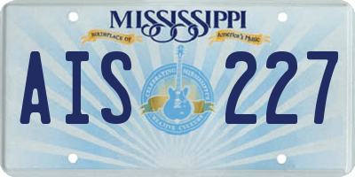 MS license plate AIS227