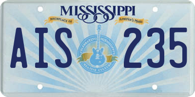 MS license plate AIS235