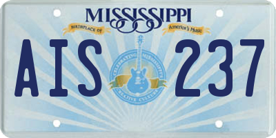 MS license plate AIS237
