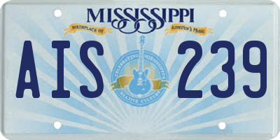 MS license plate AIS239