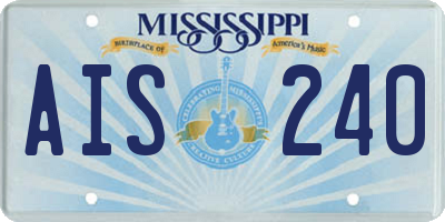 MS license plate AIS240