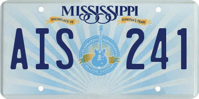 MS license plate AIS241