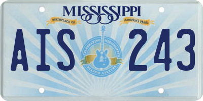 MS license plate AIS243