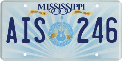 MS license plate AIS246