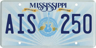 MS license plate AIS250