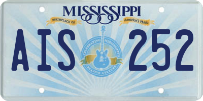 MS license plate AIS252