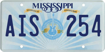 MS license plate AIS254