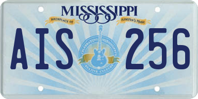 MS license plate AIS256