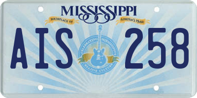 MS license plate AIS258
