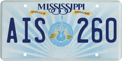 MS license plate AIS260