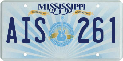 MS license plate AIS261