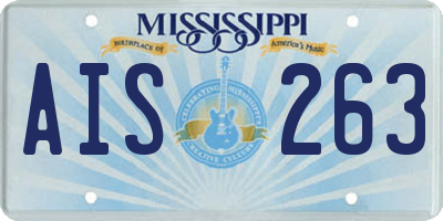MS license plate AIS263