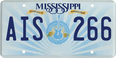 MS license plate AIS266