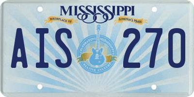 MS license plate AIS270