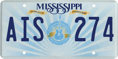 MS license plate AIS274