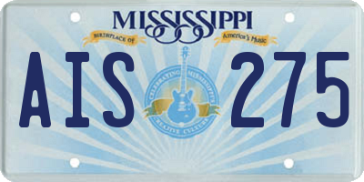 MS license plate AIS275