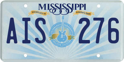 MS license plate AIS276