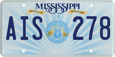 MS license plate AIS278