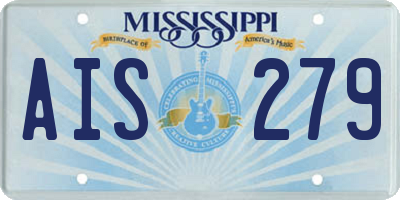 MS license plate AIS279