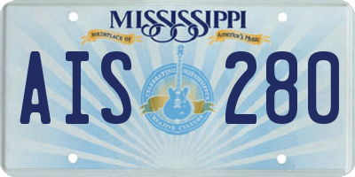 MS license plate AIS280