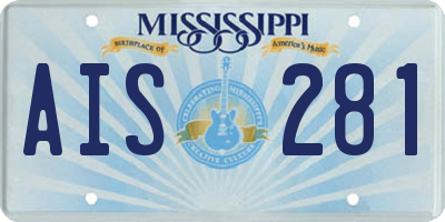 MS license plate AIS281